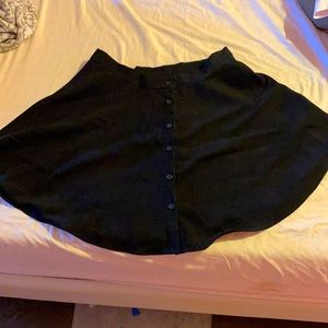 Black full skirt button down